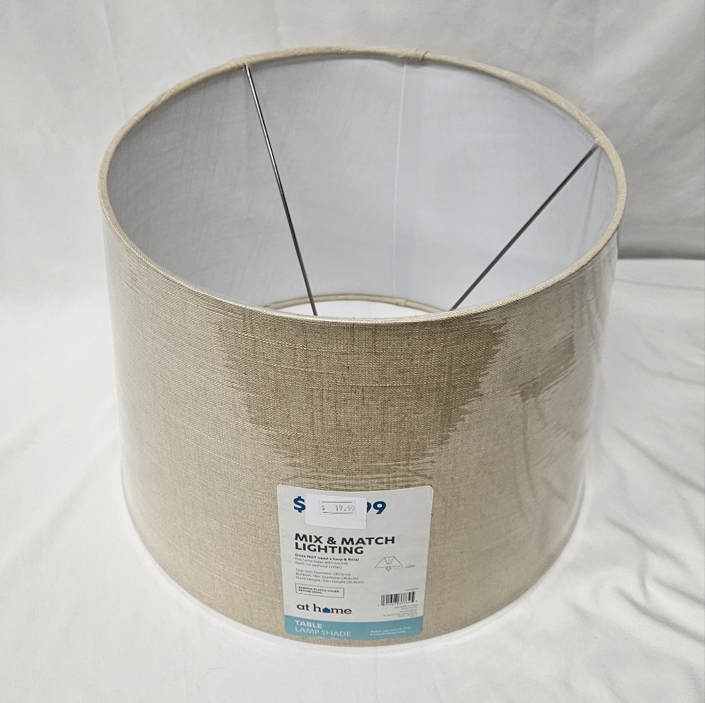 Tan Textured Accent Drum Lampshade